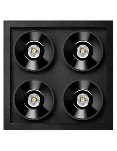 Downlight LED empotrable negro BLACK FOSTER REC 2x2 SPOT 19º CRI90 DALI
