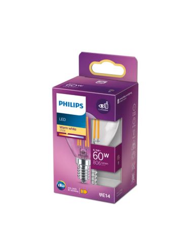 Ampoule E14 P45 filaments LED 6.5W - 60W