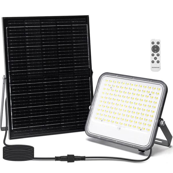 Proyector Solar LED 200W CCT Regulable con Panel Monocristalino 2m IP66 incluye mando a distancia