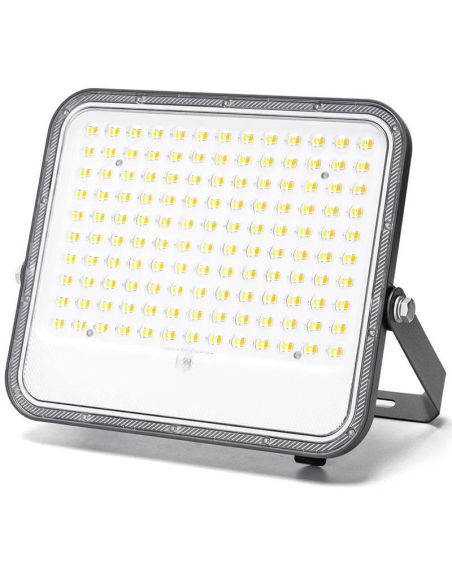Projecteur solaire LED 200 W à température de couleur variable avec panneau monocristallin de 2 m, IP66 et télécommande incluse