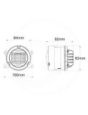 Medidas Faro Principal LED Redondo 12/24V con Luz de Posición y Carretera R149 Deutz-Fahr