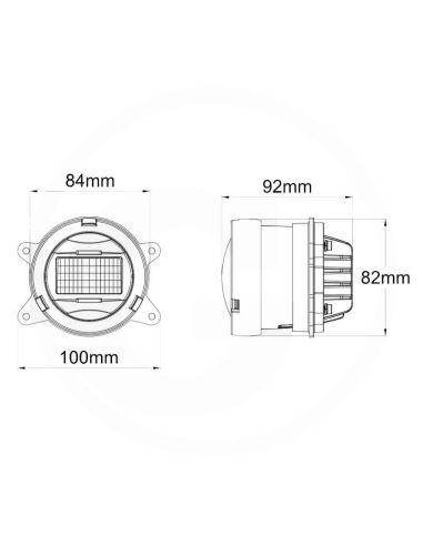 Medidas Faro Principal LED Redondo 12/24V con Luz de Posición y Carretera R149 Deutz-Fahr