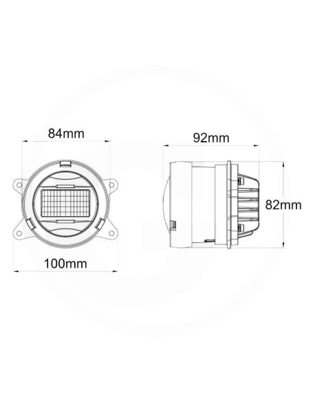 Medidas Faro Principal LED Redondo 12/24V con Luz de Posición y Carretera R149 Deutz-Fahr