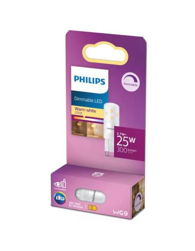 Bombilla LED G9 Regulable 2,7W 2700K 300lm Equivalente 25W Halógena