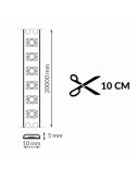 Bande LED COB 220 V, 14 W/m, 2300 K, 520 lm, 20 mètres, IP67, sécable tous les 10 cm.