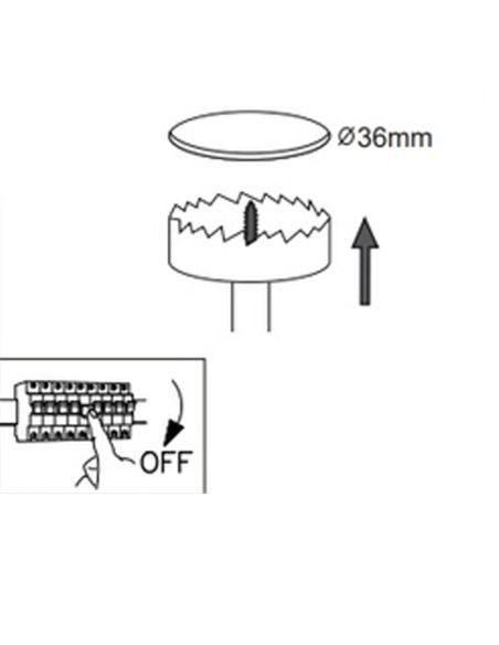 Downlight LED empotrable minimalista 3W CANE blanco, 45º, Ø40,2mm 3000K/4000K medida de corte