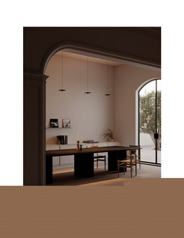 Lámpara colgante LED ZENIT negro 8W luz directa e indirecta 2700K/3000K, diseño minimalista