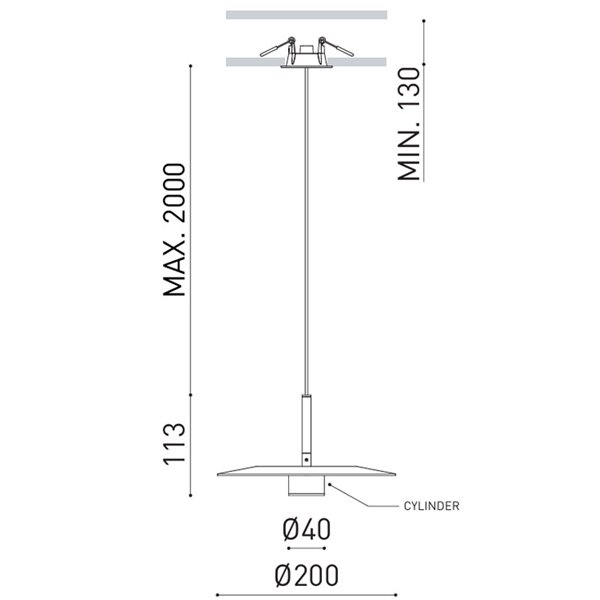 Luminária pendente LED ZENIT, preta, 8W DALI, luz direta e indireta, 2700K/3000K