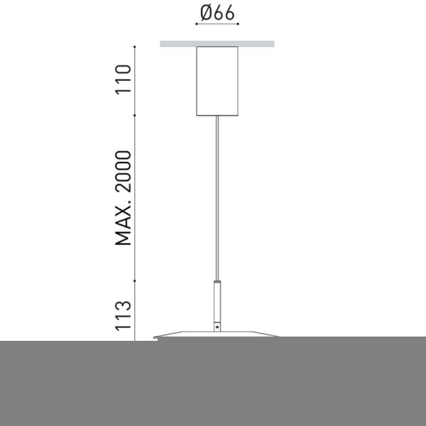 Suspension LED ZENIT, base noire, 8 W, IRC 90, éclairage direct et indirect 2700 K/3000 K, design minimaliste
