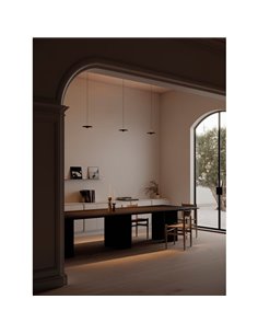 Lámpara techo LED colgante ZENIT Base negro 8W CRI90 luz directa e indirecta 2700K/3000K, diseño minimalista 2