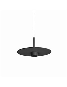 Lámpara techo LED colgante ZENIT Base negro 8W CRI90 luz directa e indirecta 2700K/3000K, diseño minimalista