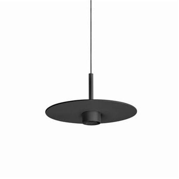 Lámpara techo LED colgante ZENIT Base negro 8W CRI90 luz directa e indirecta 2700K/3000K, diseño minimalista