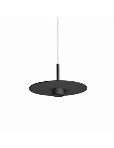 Lámpara techo LED colgante ZENIT Base negro 8W DALI luz directa e indirecta 2700K/3000K, diseño minimalista