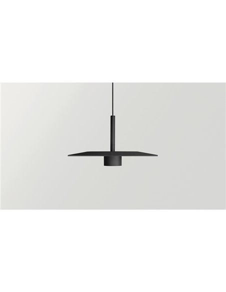 Lámpara techo LED colgante ZENIT Base negro 8W DALI luz directa e indirecta 2700K/3000K, diseño minimalista