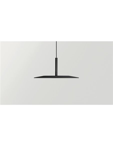 Luminária de teto pendente LED ZENIT, base preta, 8W DALI, luz direta e indireta 2700K/3000K, design minimalista