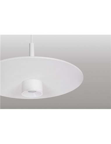 Luminária pendente LED ZENIT, branca, 8W, luz direta e indireta, 2700K/3000K, design minimalista.