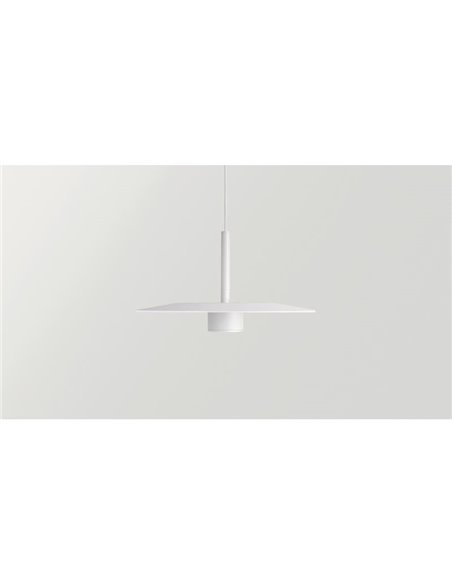 Luminária pendente LED ZENIT, branca, 8W, luz direta e indireta, 2700K/3000K, design minimalista.