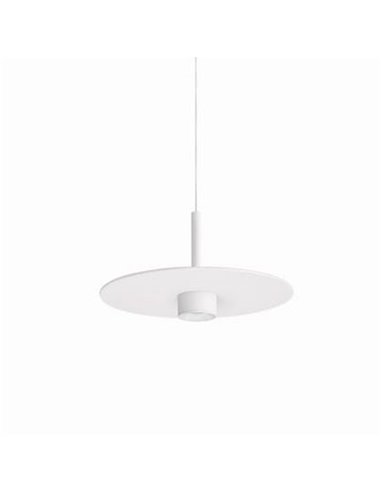 Luminária pendente LED ZENIT, branca, 8W, luz direta e indireta, 2700K/3000K, design minimalista.