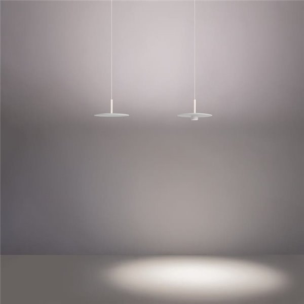 Luminária pendente LED ZENIT, branca, 8W, DALI, luz direta e indireta, 2700K/3000K