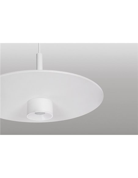 Lámpara techo LED colgante ZENIT Base blanco 8W DALI luz directa e indirecta 2700K/3000K, diseño minimalista