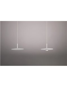 Lámpara techo LED colgante ZENIT Base blanco 8W DALI luz directa e indirecta 2700K/3000K, diseño minimalista 2