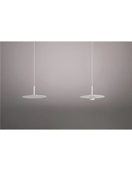 Lámpara techo LED colgante ZENIT Base blanco 8W DALI luz directa e indirecta 2700K/3000K, diseño minimalista