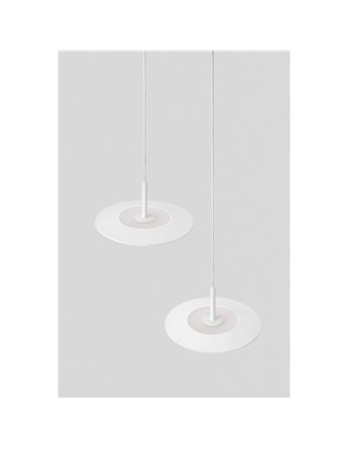 Lámpara techo LED colgante ZENIT Base blanco 8W DALI luz directa e indirecta 2700K/3000K, diseño minimalista