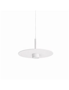 Luminária de teto pendente LED ZENIT, base branca, 8W DALI, luz direta e indireta 2700K/3000K, design minimalista