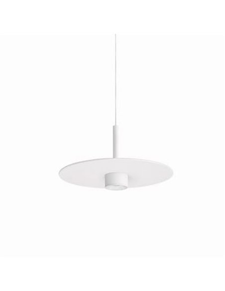 Lámpara techo LED colgante ZENIT Base blanco 8W DALI luz directa e indirecta 2700K/3000K, diseño minimalista