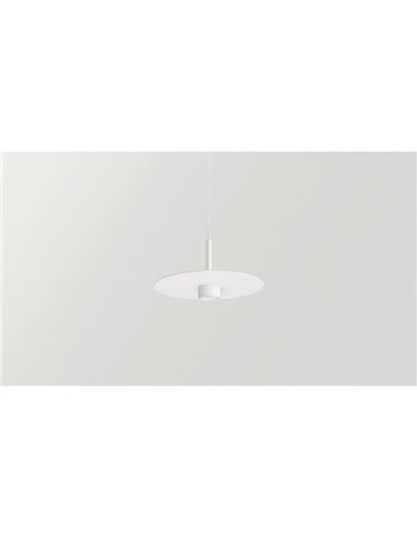 Lámpara techo LED colgante ZENIT Base blanco 8W DALI luz directa e indirecta 2700K/3000K, diseño minimalista
