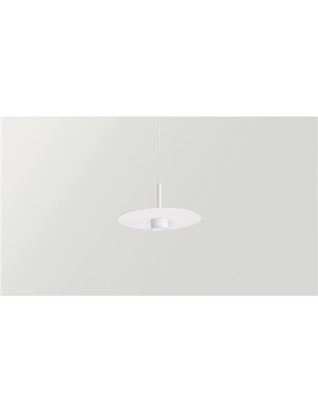 Luminária de teto pendente LED ZENIT, base branca, 8W DALI, luz direta e indireta 2700K/3000K, design minimalista