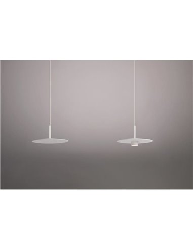 Luminária pendente LED indireta ZENIT, branca, 8W, luz indireta 2700K/3000K, minimalista