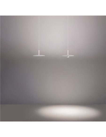 Lámpara colgante LED ZENIT Indirect blanco 8W DALI luz indirecta 2700K/3000K, minimalista