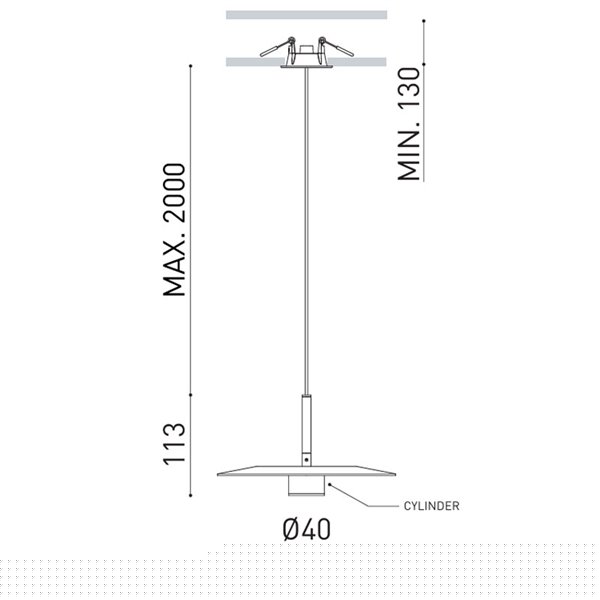 Luminária pendente LED indireta ZENIT, branca, 8W, DALI, luz indireta 2700K/3000K, minimalista
