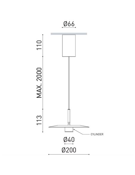 Plafón LED colgante ZENIT Indirect Base blanco 8W luz indirecta 2700K/3000K, minimalista