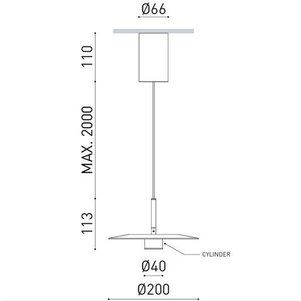 Plafón LED colgante ZENIT Indirect Base blanco 8W luz indirecta 2700K/3000K, minimalista