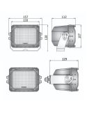 Medidas Faro de Trabajo LED 100W 10.000Lm 60° CRP3 Rectangular · 12V-24V · Soporte Inox Reforzado · IP68 Profesional Heavy Duty
