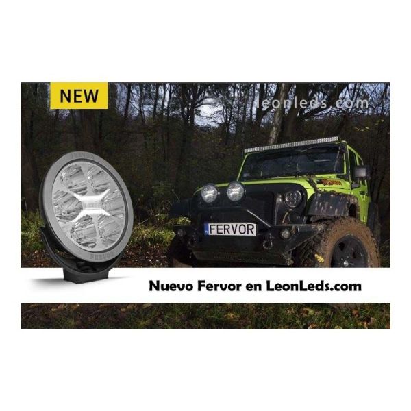 Faro LED Largo Alcance 7” Fervor 180 Cromado 4º Haz Spot · Homologado HR · Posición Blanca + Ámbar · Incluye Tapa