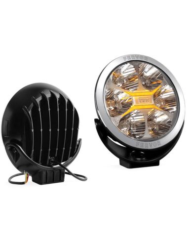 Faro LED Largo Alcance 7” Fervor 180 Cromado 4º Haz Spot · Homologado HR · Posición Blanca + Ámbar · Incluye Tapa