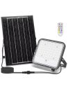 Projetor solar LED RGB de 100 W com painel de 2 m – IP66 para uso externo com controle remoto.