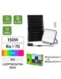 Proyector Solar LED RGB 150W con Panel 2m – IP66 Exterior con Mando