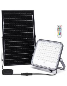 Proyector Solar LED RGB 150W con Panel 2m – IP66 Exterior con Mando
