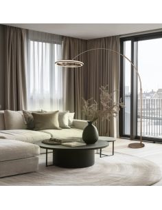 Luminária de chão em arco LED AMADOR, dimerizável, cor café, 21W – 2400 lúmens – 2300+3000+4000K 2