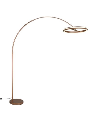 Luminária de chão em arco LED AMADOR, dimerizável, cor café, 21W – 2400 lúmens – 2300+3000+4000K