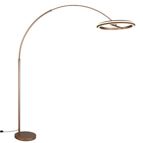 Lampadaire arqué LED AMADOR à intensité variable, couleur café, 21 W – 2 400 lm – 2 300 + 3 000 + 4 000 K