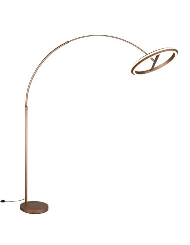 Luminária de chão em arco LED AMADOR, dimerizável, cor café, 21W – 2400 lúmens – 2300+3000+4000K