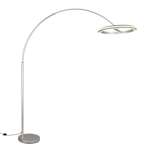Lampadaire LED AMADOR 21 W 2400 lm, intensité variable, interrupteur DIP, 2300 + 3000 + 4000 K, IP20, finition nickel.