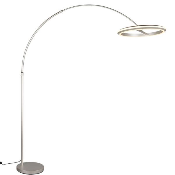 Lampadaire LED AMADOR 21 W 2400 lm, intensité variable, interrupteur DIP, 2300 + 3000 + 4000 K, IP20, finition nickel.