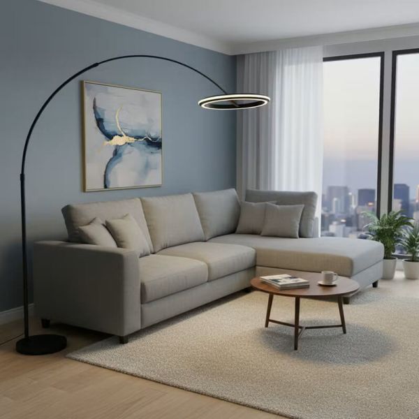 Lámpara de Pie LED Minimalista Regulable AMADOR 21W Negra – 2400Lm CCT Regulable 442410132 Trio