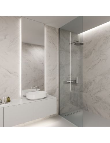 Perfil de Aluminio LED Tipo D Negro Lacado 2,02m Superficie Slim para Tiras 10mm